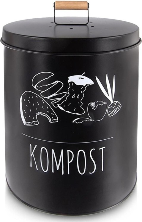 Kompostér kuchyňský plechový 8l s filtrem black - Dekorace a domácnost Kuchyň ostatní